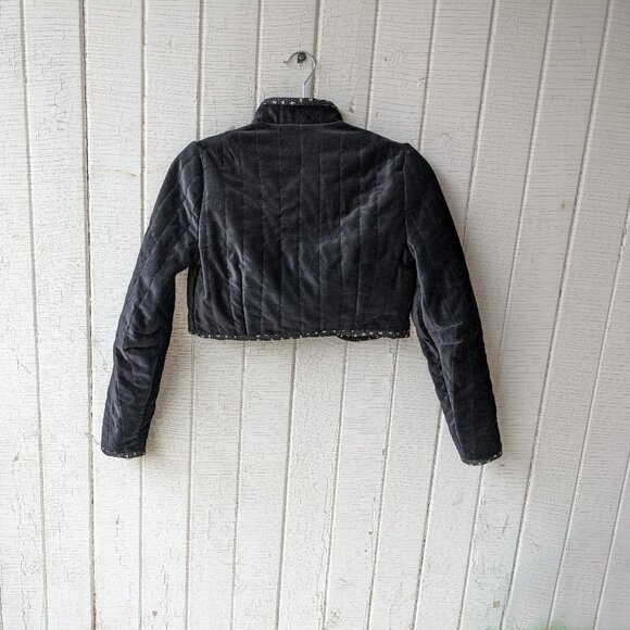 Quilted Velvet Reversible Gunne Sax Cottagecore Inspired Bolero - Picture 4 of 6